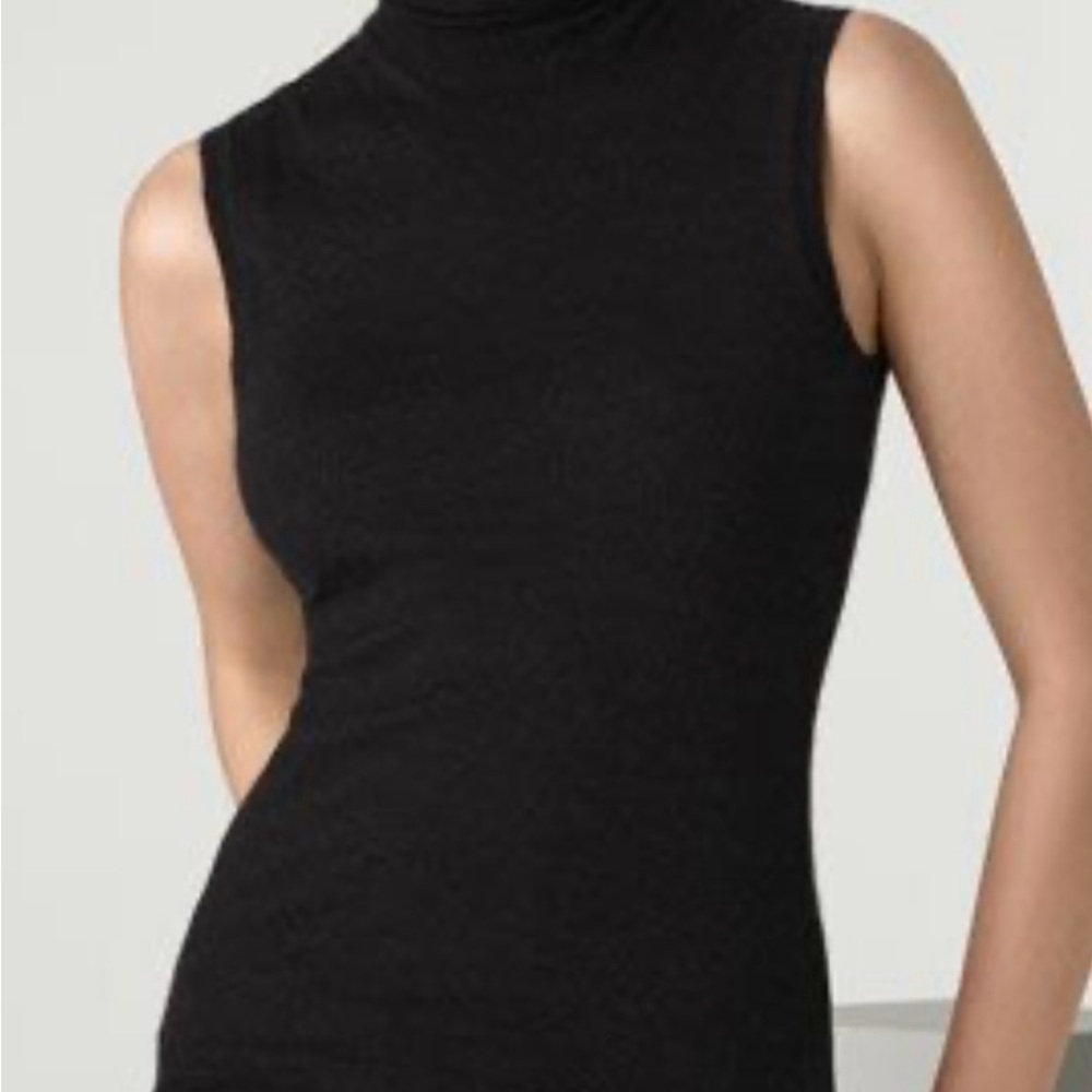 Ralph Lauren Black Label Cashmere Silk Sleeveless Turtleneck, Small